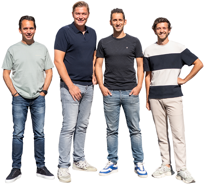 Hypotheekadviseurs TopZeker Hypotheken Ricardo Wolfsen, Sven Bloedjes, Richard Glansbeek, Joey de Ruiter